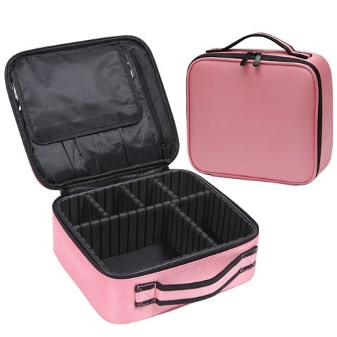 Trousse de maquillage portable à compartiments